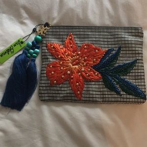 👛 SAM EDELMAN Floral Tassel Clutch